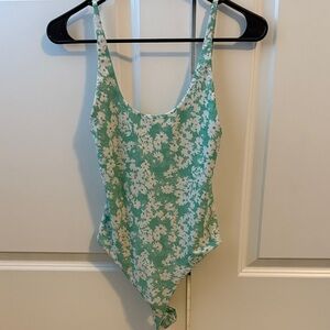 Woman’s ' Green Floral One-Piece Swimsuit